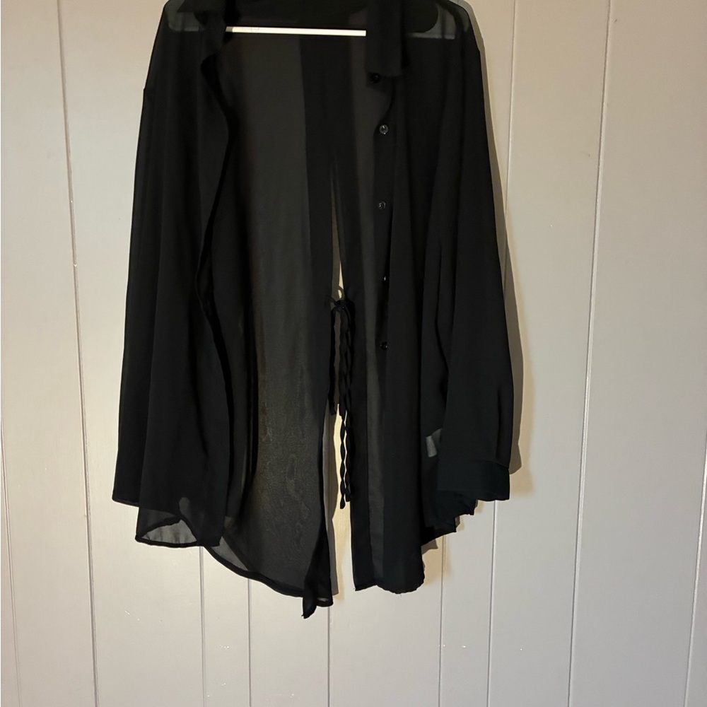 Elegant Black Sheer Women's Jacket